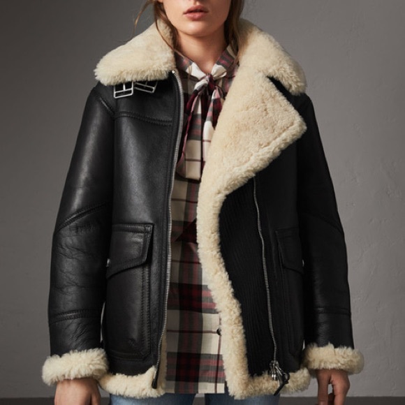 Burberry Leather Shearling Aviator Jacket - Picture 6 of 8